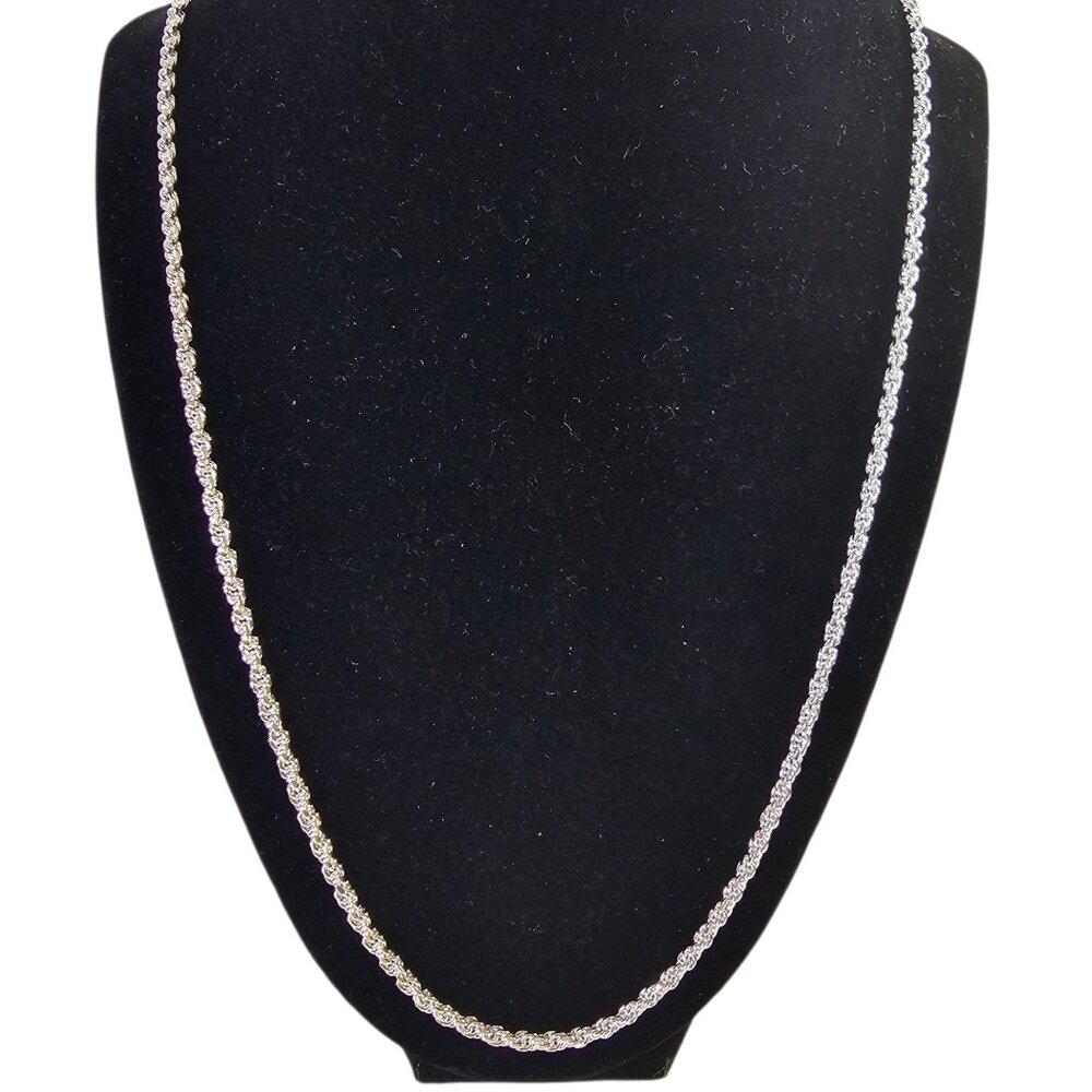 Macys‎ 24" Rope Chain Necklace in Silver Tone NWOT